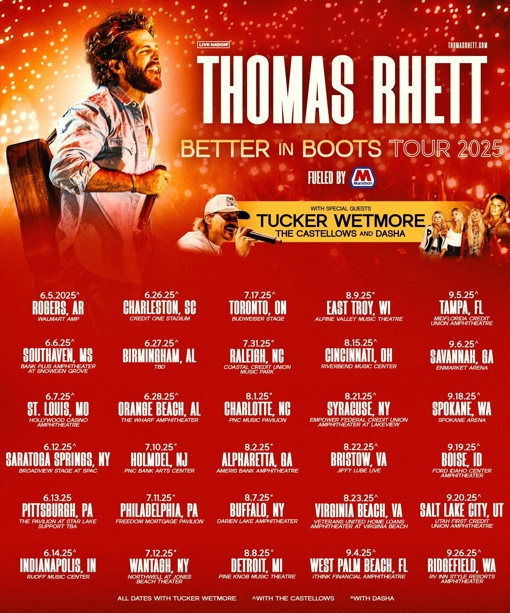 Thomas Rhett: Better In Boots Tour 2025 Budweiser Stage at Budweiser Stage on 17 Jul 2025.